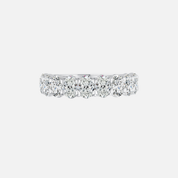 Halfway Oval-Diamond Wedding Band