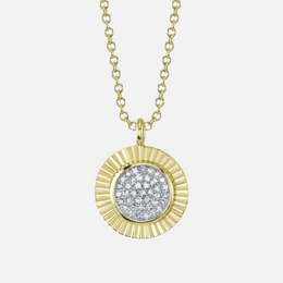 Pave Diamond Circle Pendant Necklace