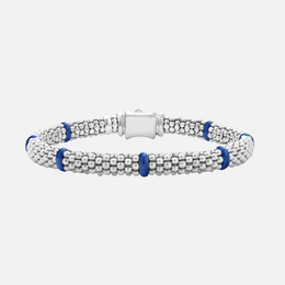 Ultramarine Ceramic Station Caviar Bracelet