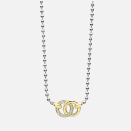 Two-Tone Interlocking Diamond Necklace