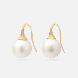 Africa Gold Freshwater Pearl Drop Earrings