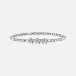 Tresore Diamond Triple-Star Beaded Stretch Bracelet