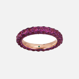 Rhodolite 3-Sided Rose Gold Ring