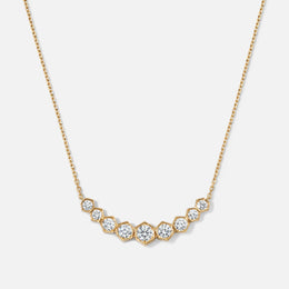 Honeycomb Graduated Bezel-Set Diamond Necklace