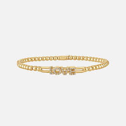 Tresore Love Diamond Beaded Stretch Bracelet