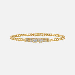 Tresore Double Circle Slider Beaded Stretch Bracelet
