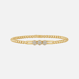 Triple Cluster Beaded Stretch Bracelet