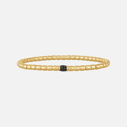 Black Diamond Center Beaded Stretch Bracelet