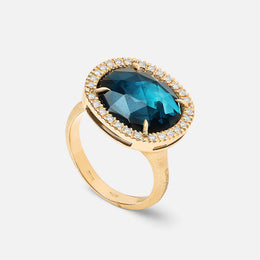 Jaipur London Blue Topaz & Diamond Ring