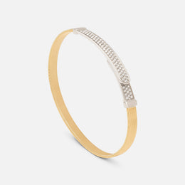 Masai Thin Gold Coil and Diamond Pavé Bangle Bracelet