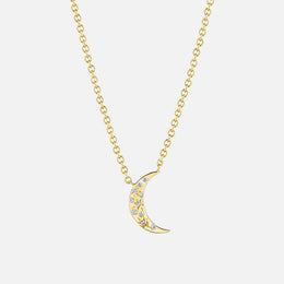 Crescent Moon Diamond Pendant Necklace