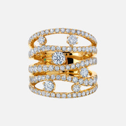 Diamond Rio Cage Ring in 18k Yellow Gold