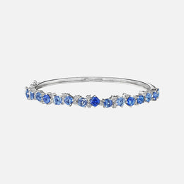 Ombre Blue Sapphire and Diamond Bangle Bracelet