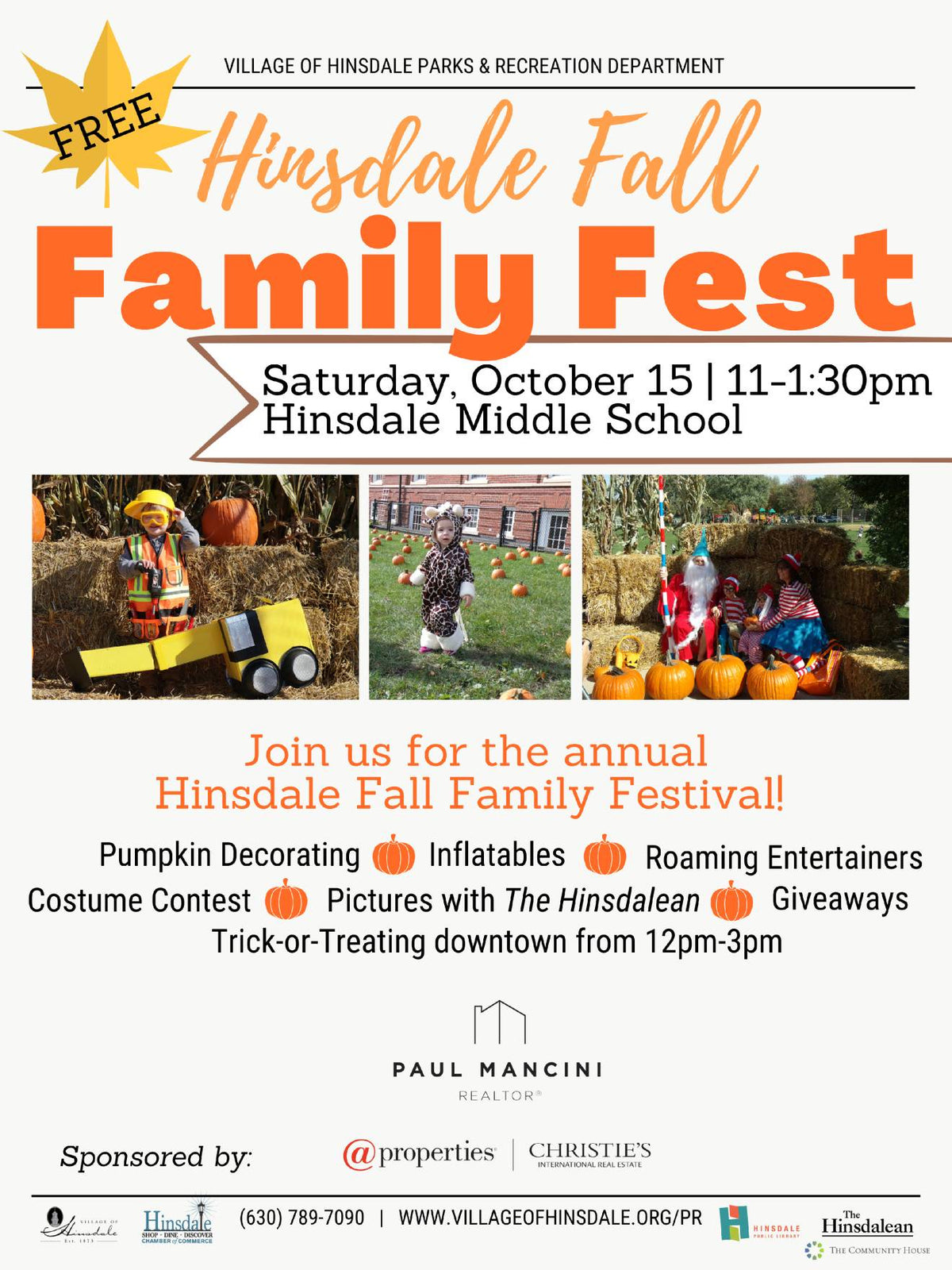 JOIN US! Hinsdale Fall Fest: October 15th 12PM-3PM
