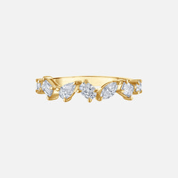 Mixed-Shape Diamond Halfway Band