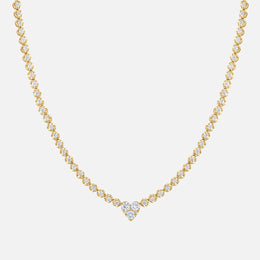 Heart-Center Diamond Tennis Necklace