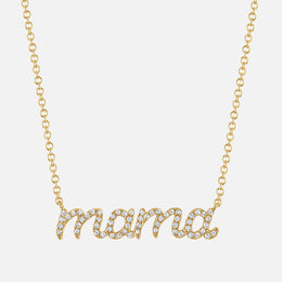 Diamond Pavé "Mama" Script Necklace