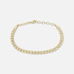 14k Yellow Gold Small Panther Chain Bracelet