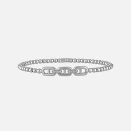 Beaded Stretch Bracelet with 3 Link Design