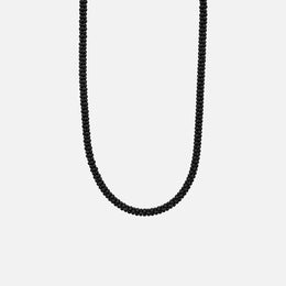 Matte Black Ceramic Caviar Beaded Necklace