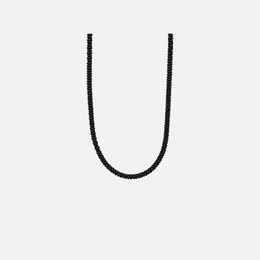 Matte Black Ceramic Caviar Beaded Necklace