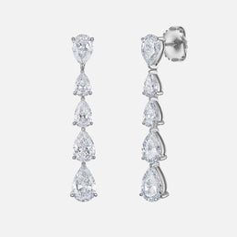 Pear-Shaped Diamond Drop Earrings
