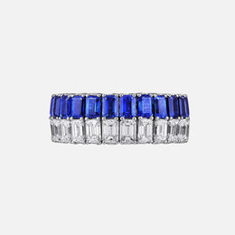 Half & Half Blue Sapphire Stretch Band