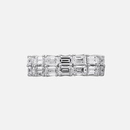 East West Emerald Cut Double Stretch Band
