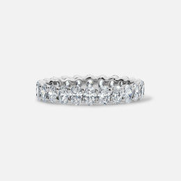 Platinum Oval Diamond Wedding Band