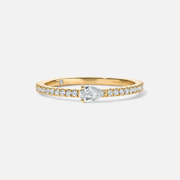 East-West Pear-Shaped Diamond Ring