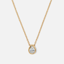 Bezel-Set Pear-Shaped Diamond Necklace