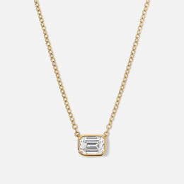 Bezel-Set Emerald-Cut Diamond Necklace