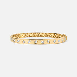 Mixed-Shape Diamond Inlay Bangle