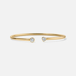 Round Diamond and Heart Diamond Cuff