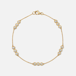 Honeycomb Diamond Station Cluster Bracelet