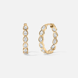 Bezel-Set Pear-Shaped Diamond Hoop Earrings