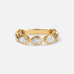 Bezel-Set Marquise Diamond Halfway Eternity Band