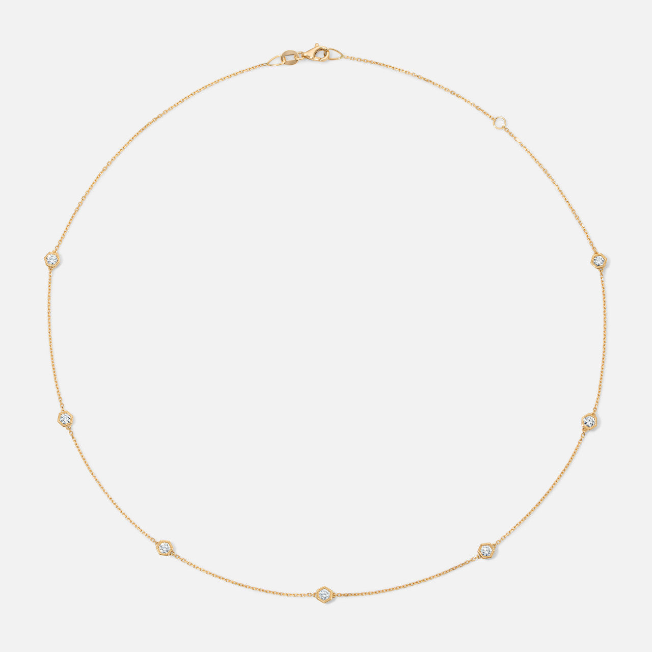 Refined by Razny 18-Inch Honeycomb Bezel-Set Diamond Necklace