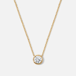 Bezel-Set Round Diamond Necklace