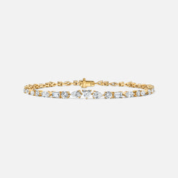 Mixed-Shape Diamond Gold Tennis Bracelet