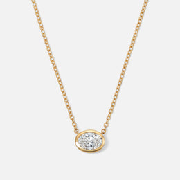 Bezel-Set Oval Diamond Necklace