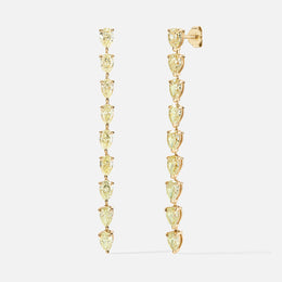Pear-Shaped Yellow Diamond Drop Earrings