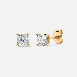 Cushion-Cut Diamond Stud Earrings