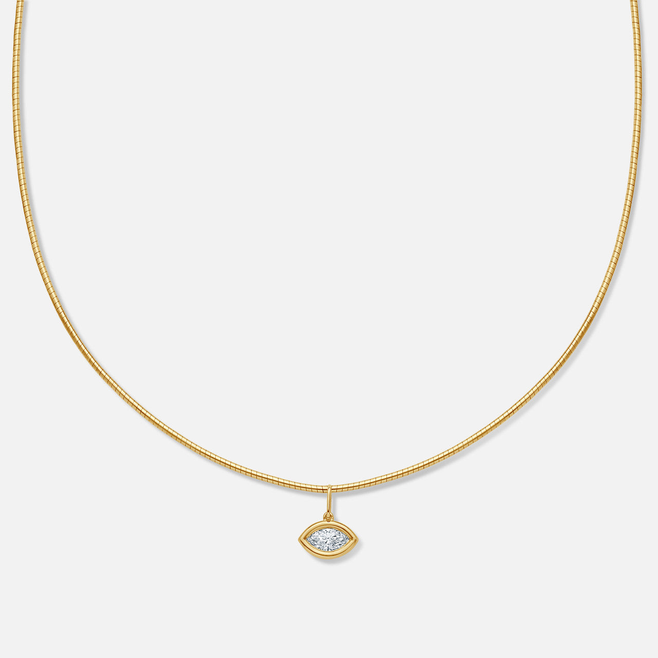 Refined by Razny Bezel-Set Marquise Diamond Center Necklace