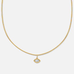 Bezel-Set Marquise Diamond Center Necklace