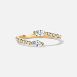 Marquise and Round Diamond Bypass Ring