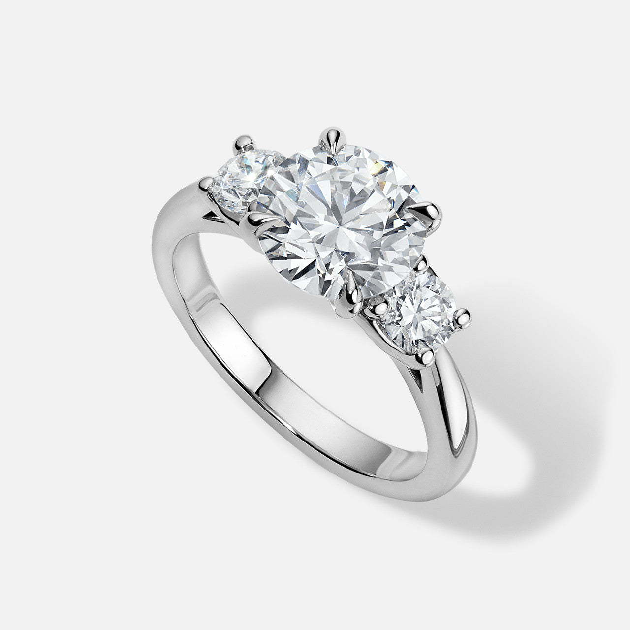 Forever by Razny 18k White Gold Semi-Mount With Round Side Stones