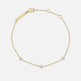 3-Diamond Trio Station Gold Bracelet