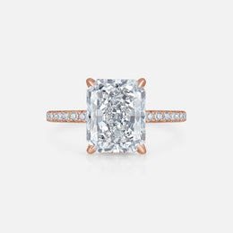 Radiant Natural Diamond Engagement Ring in Modern Pave Setting