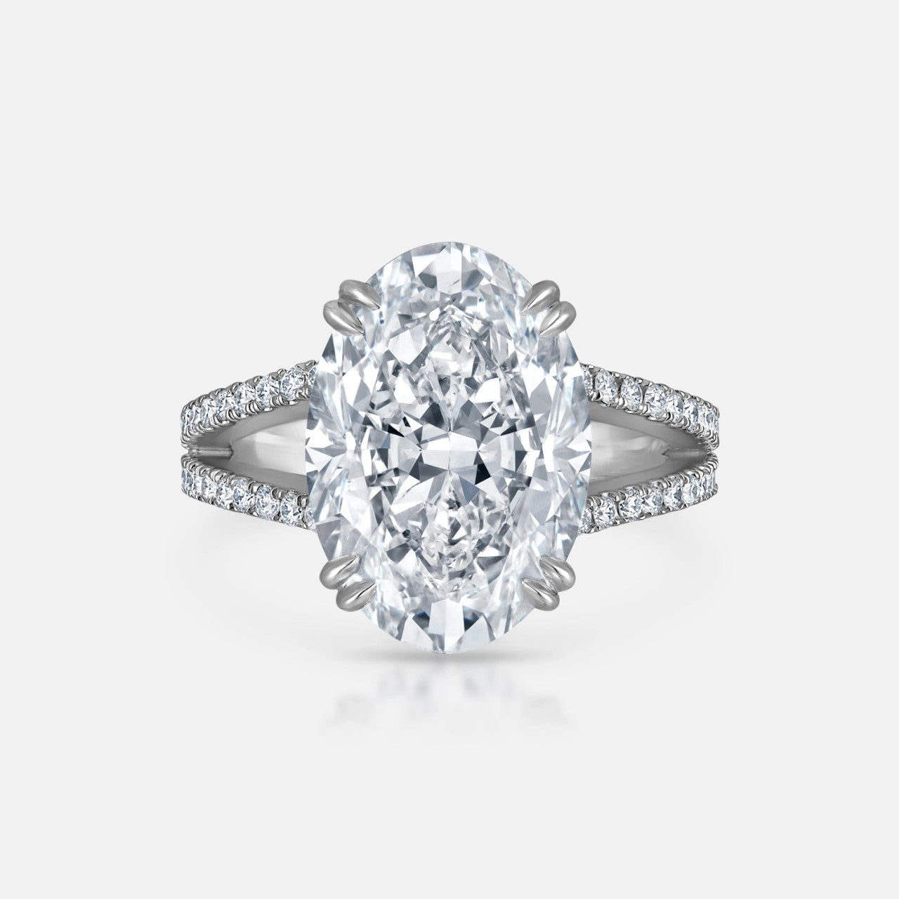 7.02-carat oval diamond ring in hidden halo setting